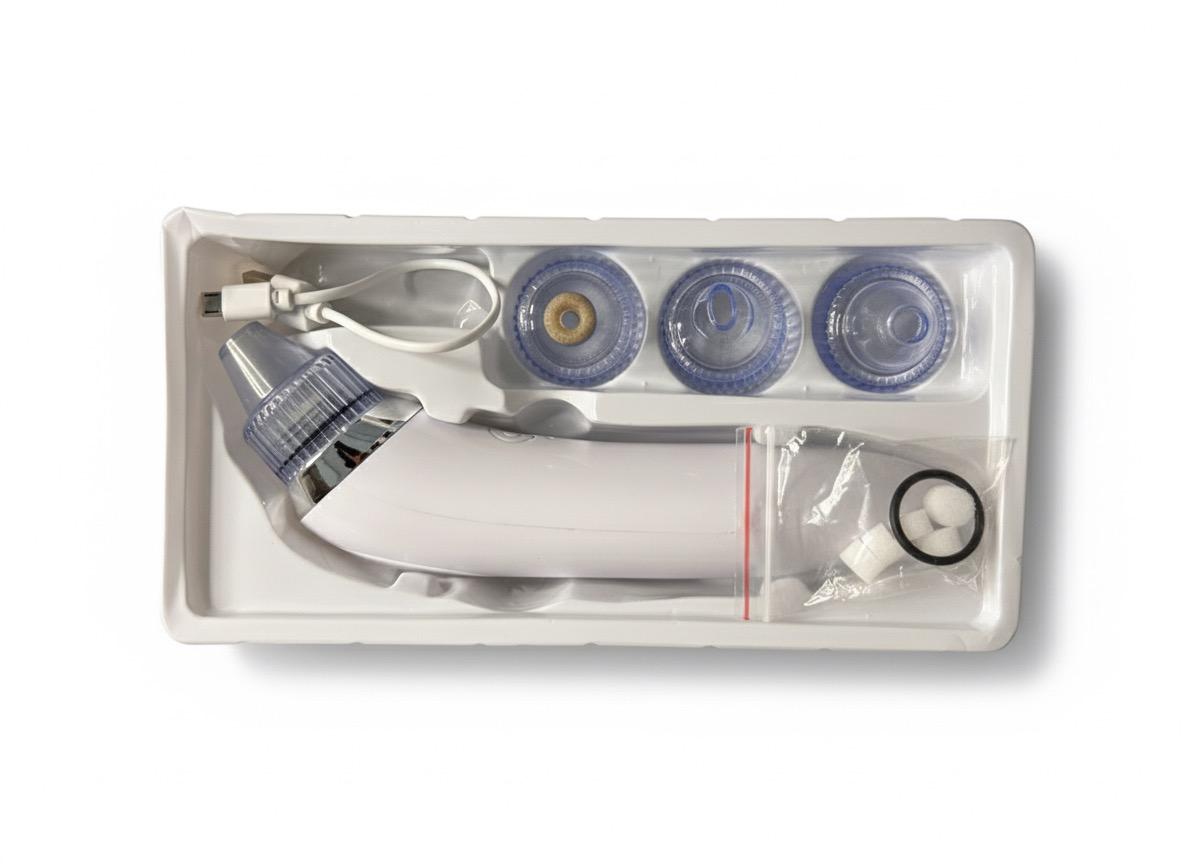 Hub 4 in 1 XN-8030 Rechargeable Blackhead Whitehead Remover Device for face Acne Pimple Pore Cleaner Vacuum Suction Facial USB Care Tool with Adapter for Men & Women