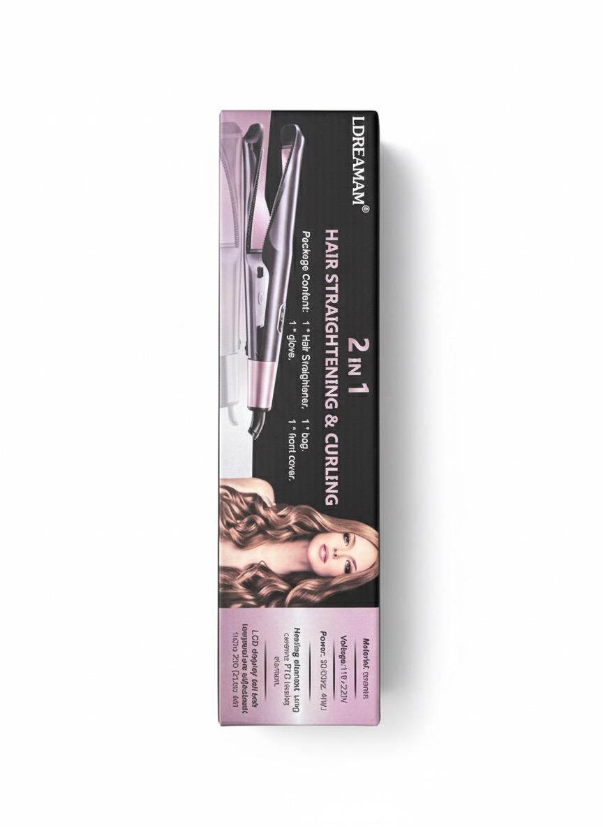 Hair Straightener And Curler 2 in 1 Ceramic Tourmaline Twist Straightening Curling Hair Styling Flat Iron Tool Dual Voltage